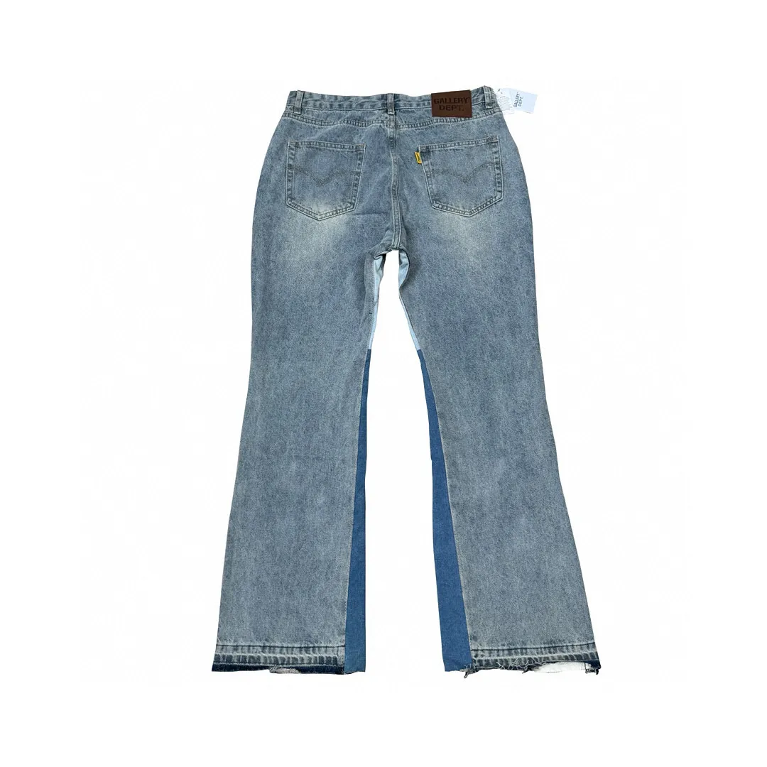 -Size upper body P246#G11 GALLERY DEPT. Denim bell-bottoms, washed and distressed spliced ​​jeans. GALLERY is attracted by these bell-bottoms. Whether it is a reset of Carhartt or Levis, it creates a strong brand style. Since these pants are modified from rare vintage, the production capacity is limited. Therefore, after many icons wore them, these pants were once hard to find. Later, perhaps due to the improvement of GD's business in the past two years and the expansion of production lines, the brand itself lowered the price, so I can't wait any longer for these pants this year and will definitely buy them. During the process of the denim washing plant, the owner of the washing plant helped introduce a boss who had worked for Levi's foundry and started his own business. This also paved the way for the following styles. Therefore, Levi's remodeled single product for the base plate is really familiar. Whether it is the fabrics supplied or the lathes used in production, there is nothing to choose from. -Color: blue -Size: S-XXL (corresponding to 28-36)